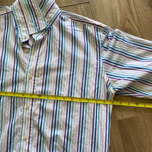 Ted Baker White Striped Button-Down Dress Shirt - Picture 5 of 13
